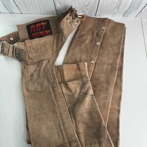 Hot Leathers Tan Leather Motorcycle Chaps Size XXL